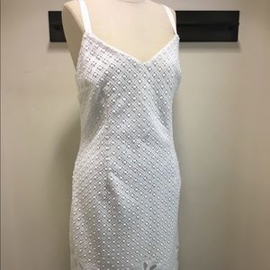 WHBM white lace slip dress